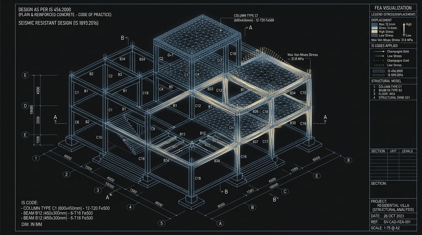 Finite Element Analysis and CAD Structural Blueprint by Vishal Jamdhade Buildcon