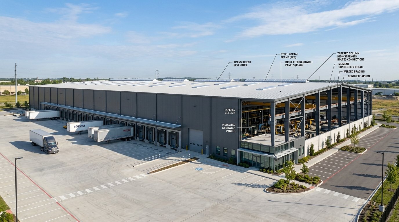 LogiTech PEB Mega Warehouse by Vishal Jamdhade Buildcon